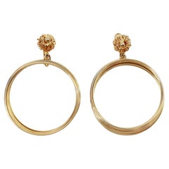 Vintage Vendome Large Slinky Dangling Hoop Earrings, circa 1980s