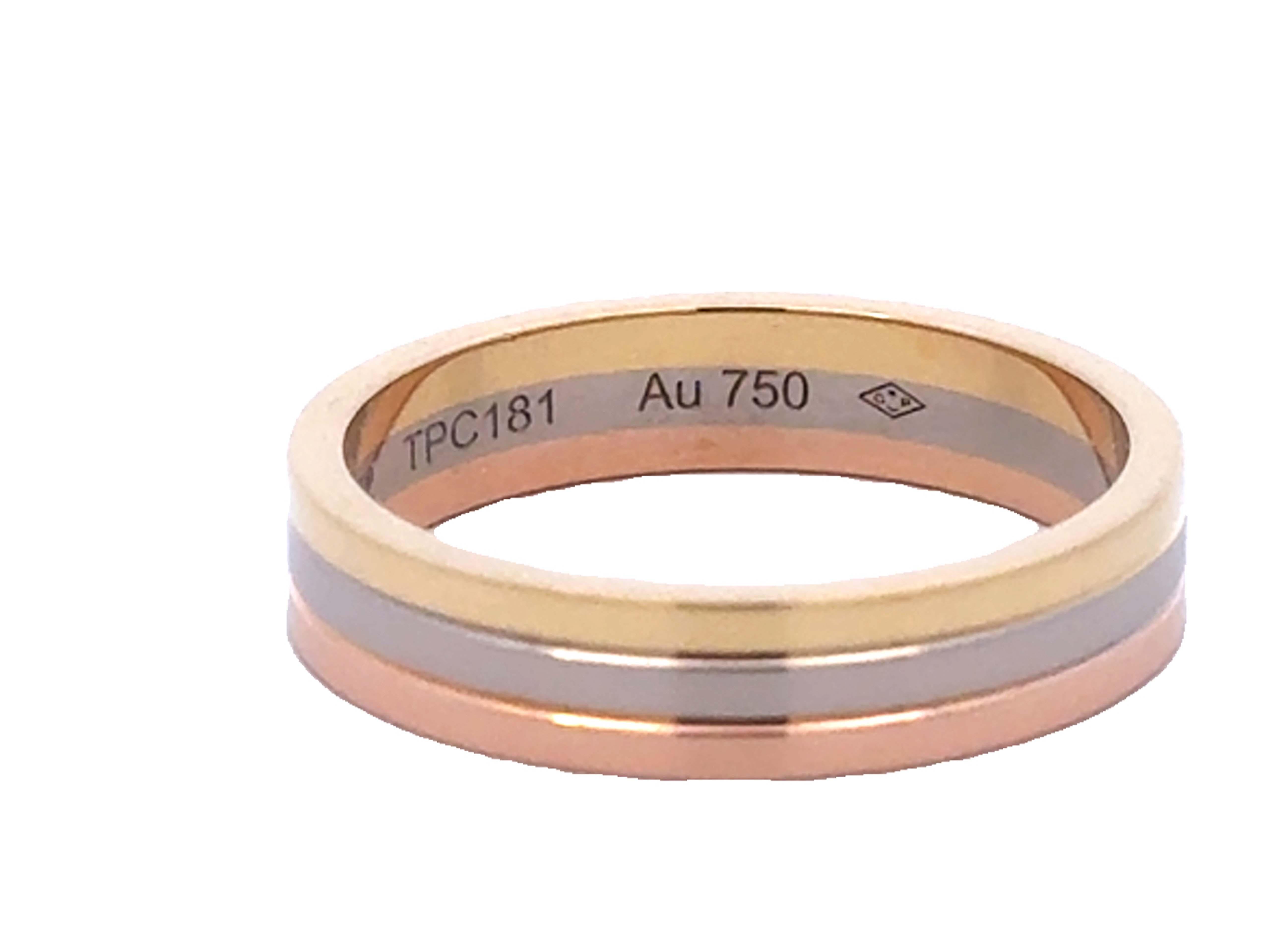 Vintage Vendôme Louis Cartier Trinity Hochzeit Band 18k Gold 4,8 MM Breite im Angebot 7