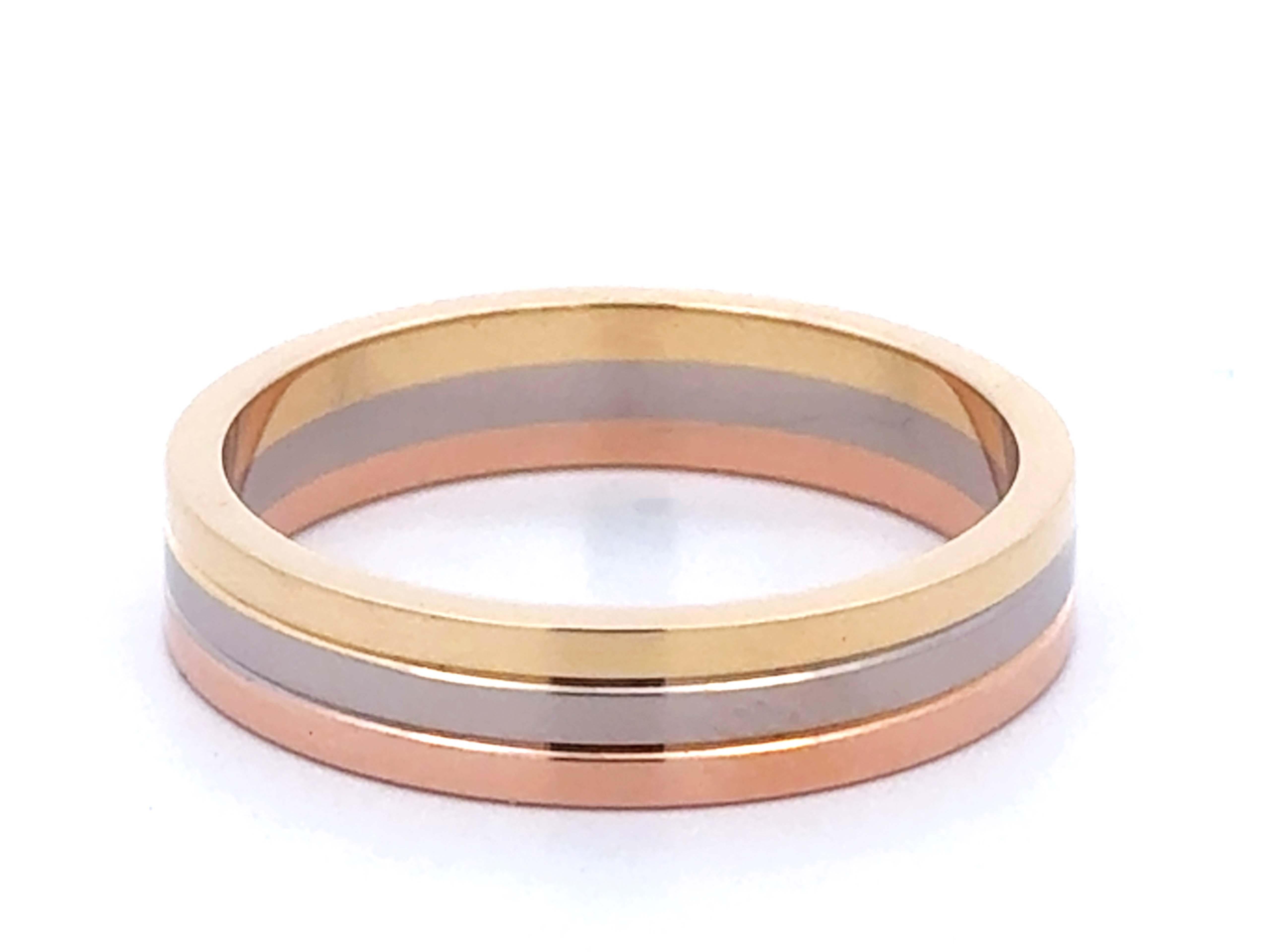 Vintage Vendôme Louis Cartier Trinity Hochzeit Band 18k Gold 4,8 MM Breite im Angebot 1