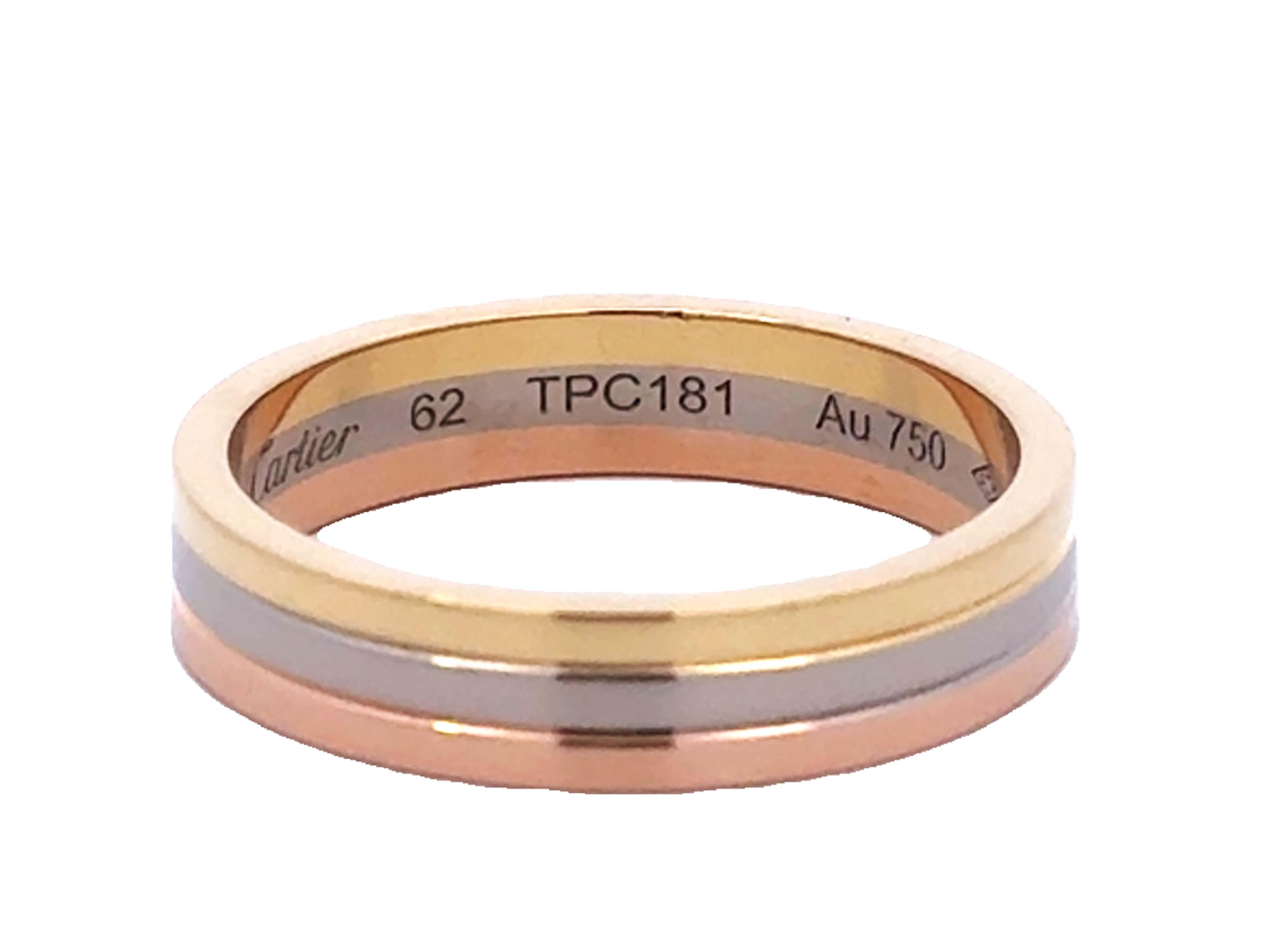 Vintage Vendôme Louis Cartier Trinity Hochzeit Band 18k Gold 4,8 MM Breite im Angebot 5