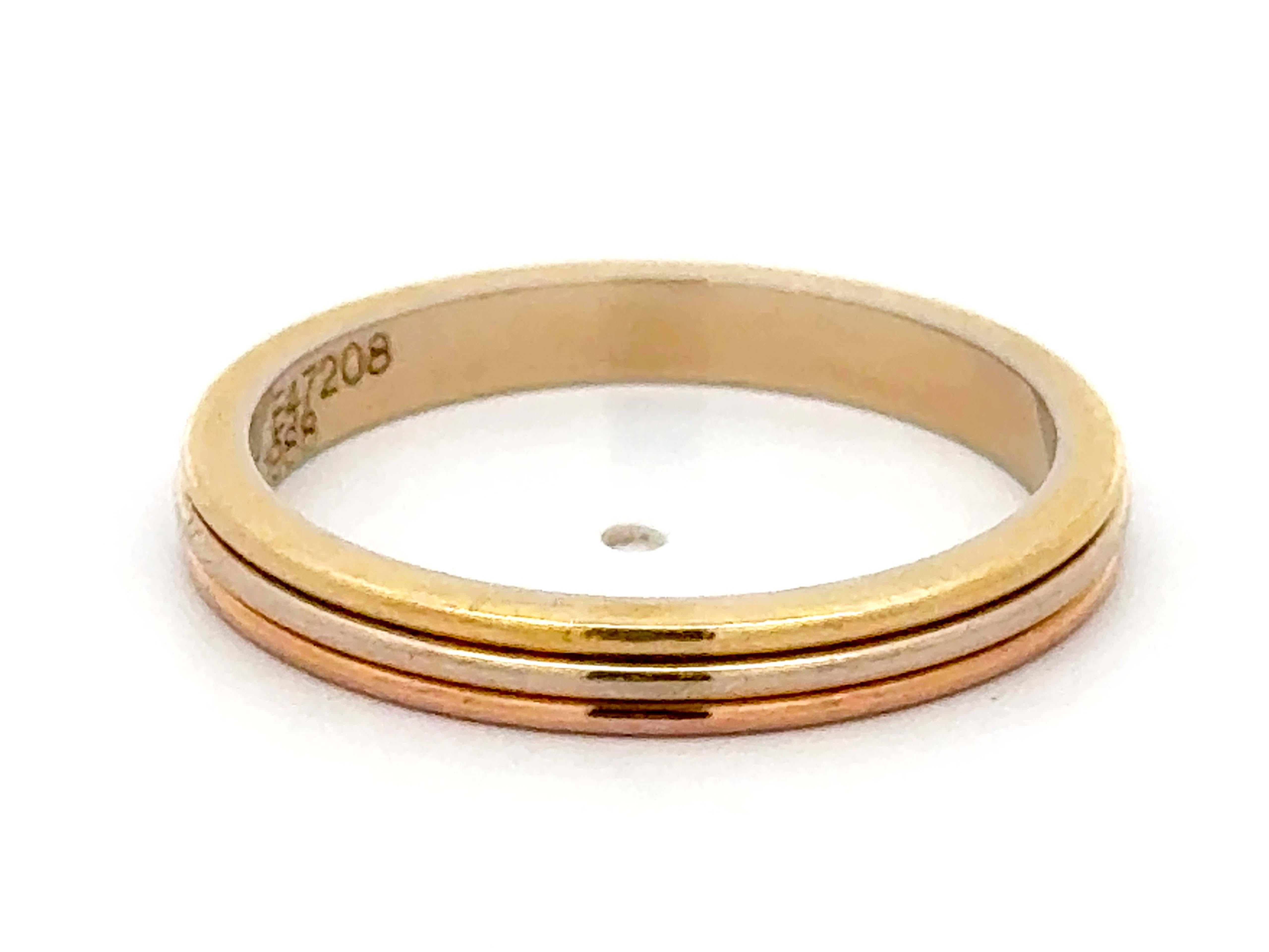 Femenino o masculino Alianza de boda vintage Vendôme Louis Cartier Trinity Oro rosa blanco amarillo 18k en venta