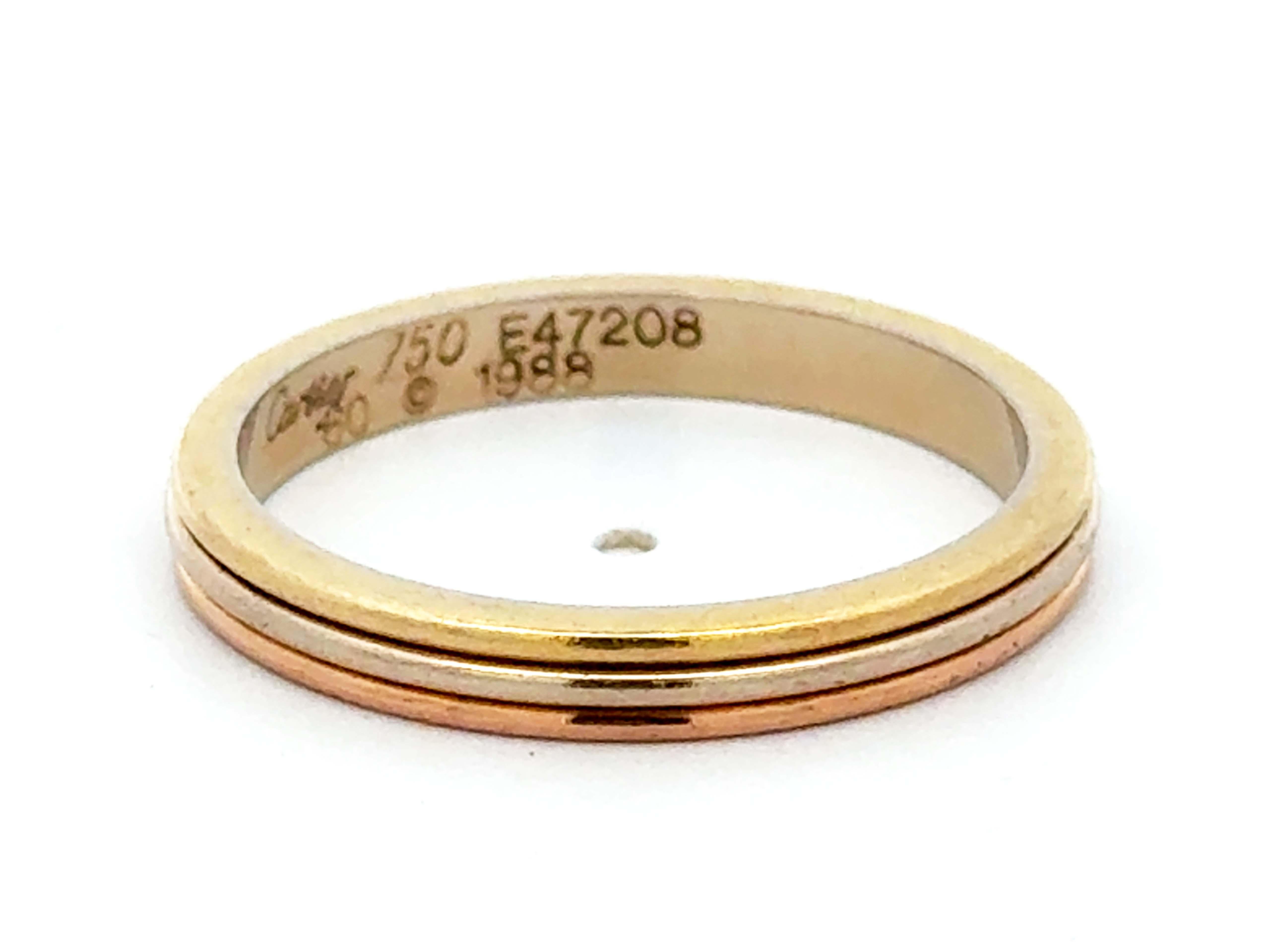 Alianza de boda vintage Vendôme Louis Cartier Trinity Oro rosa blanco amarillo 18k en venta 1