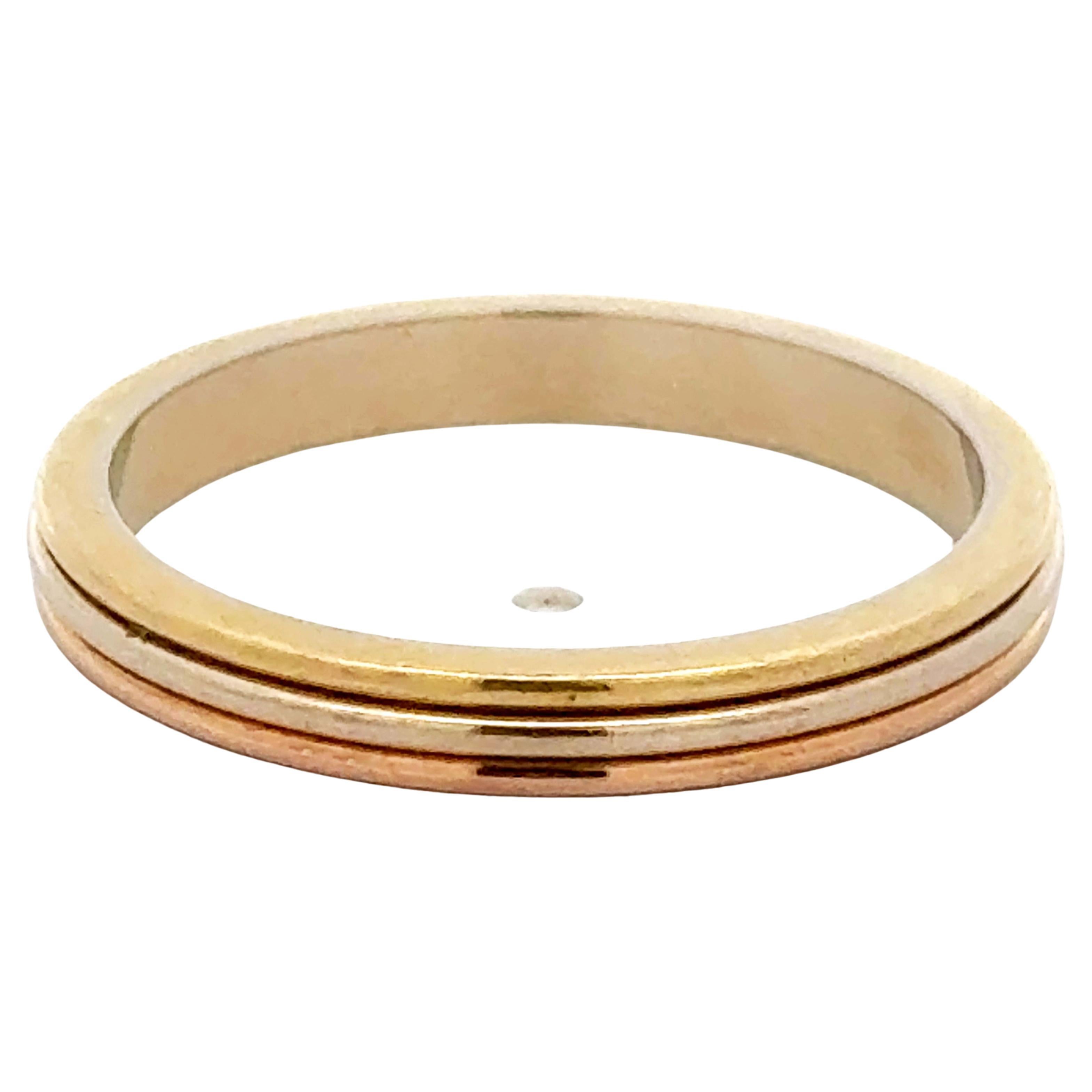 Vintage Vendôme Louis Cartier Trinity Wedding Band 18k Yellow White Rose Gold