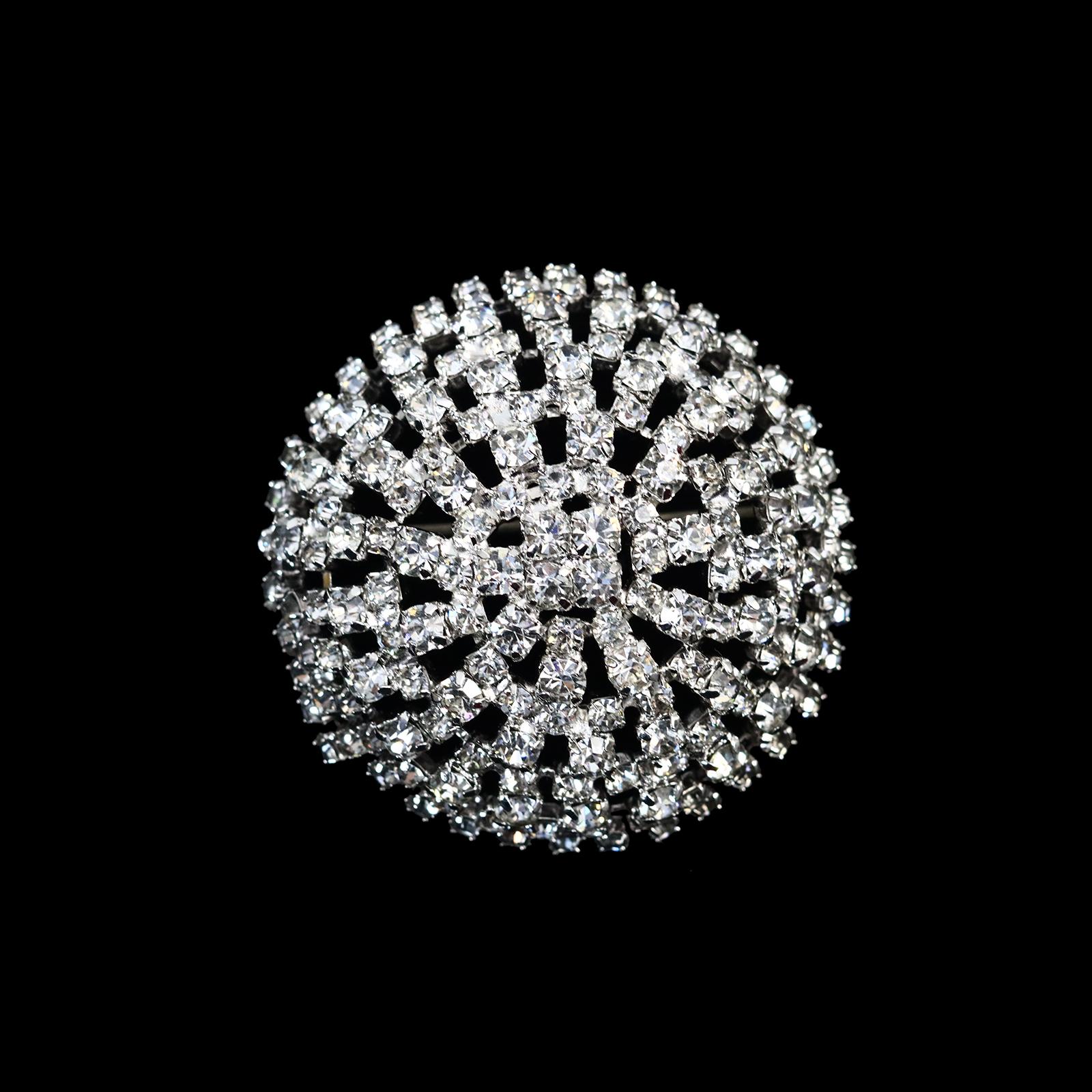 Vintage Vendome Rhinestone Domed Brooch, circa 1960s 2