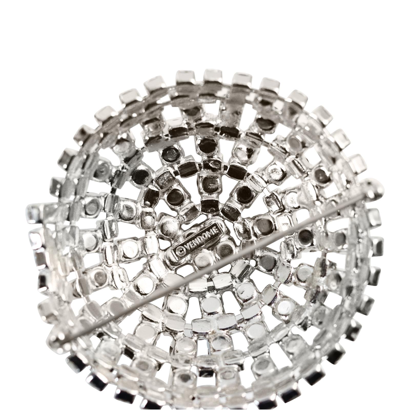 Vintage Vendome Rhinestone Domed Brooch, circa 1960s 4