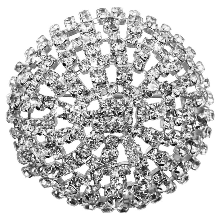 Vintage Vendome Rhinestone Domed Brooch, circa 1960s For Sale at 1stDibs