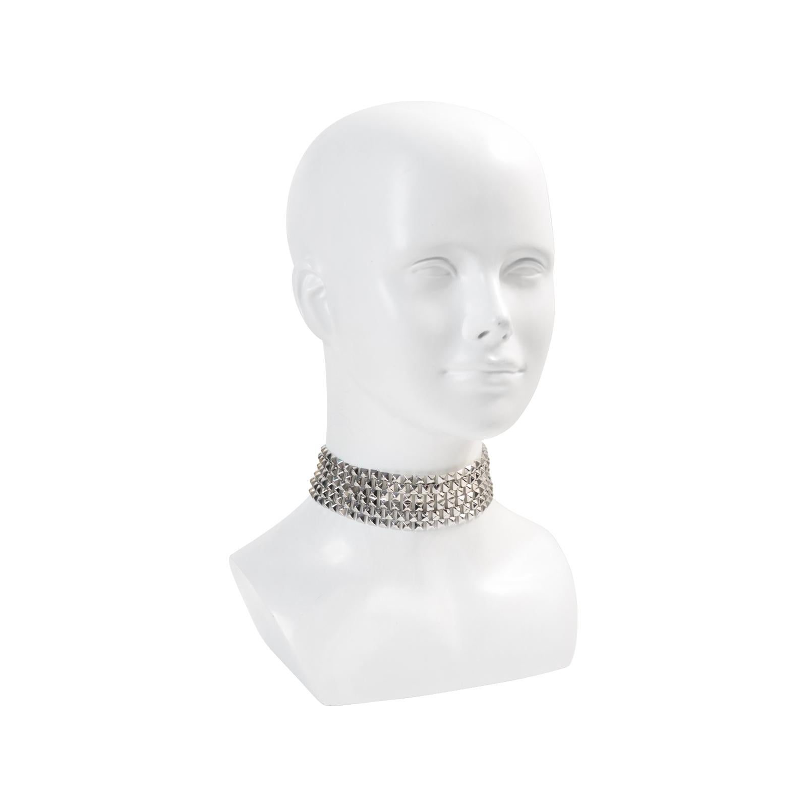Vintage Vendome Silver Tone Wide Choker Necklace, circa 1980 Bon état - En vente à New York, NY
