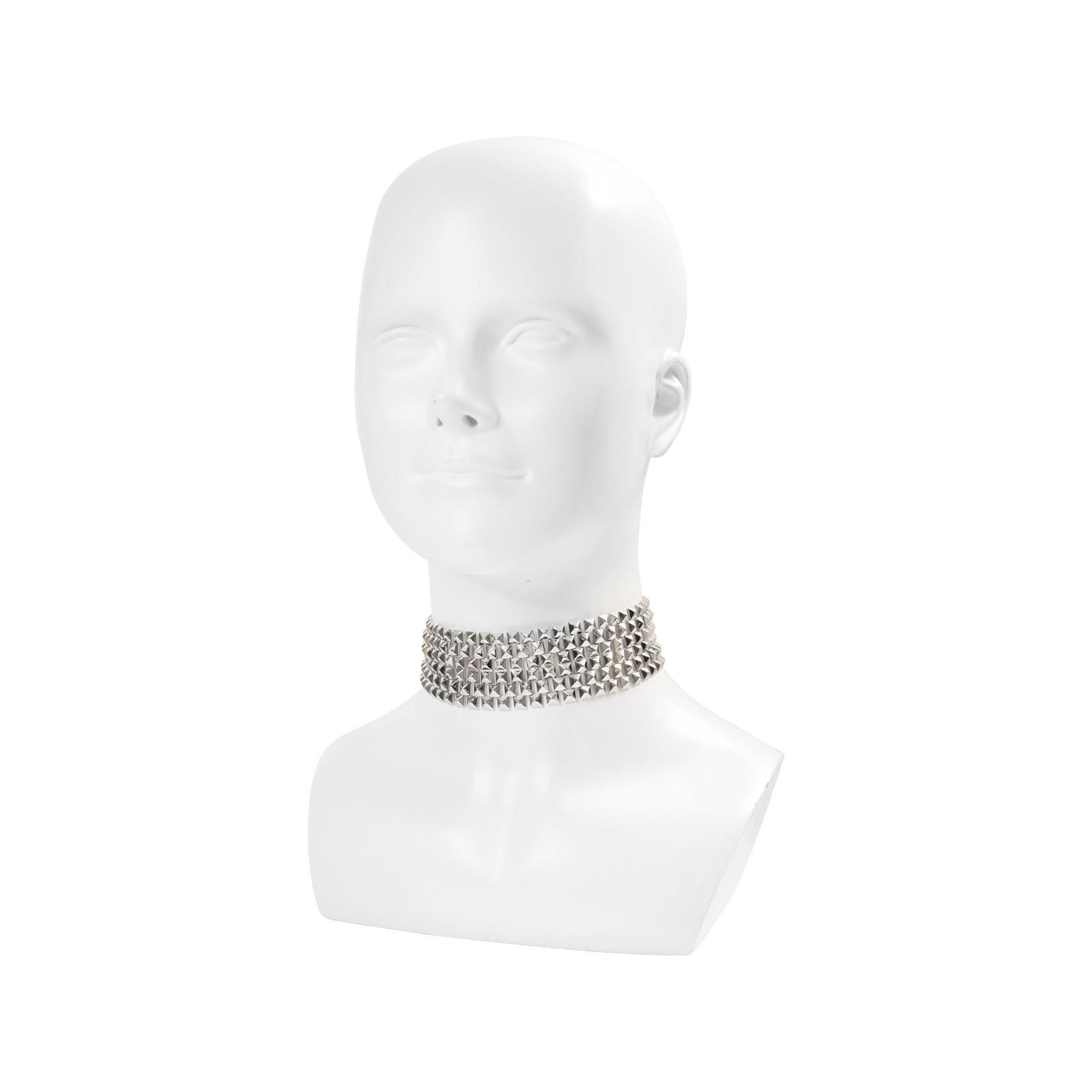 Vintage Vendome Silver Tone Wide Choker Necklace, circa 1980 Unisexe en vente