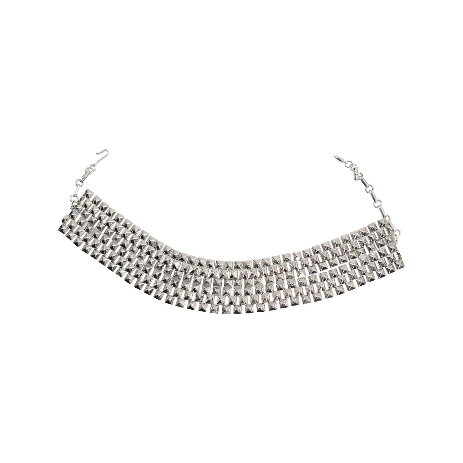 Vintage Vendome Silver Tone Wide Choker Necklace, circa 1980 en vente 1