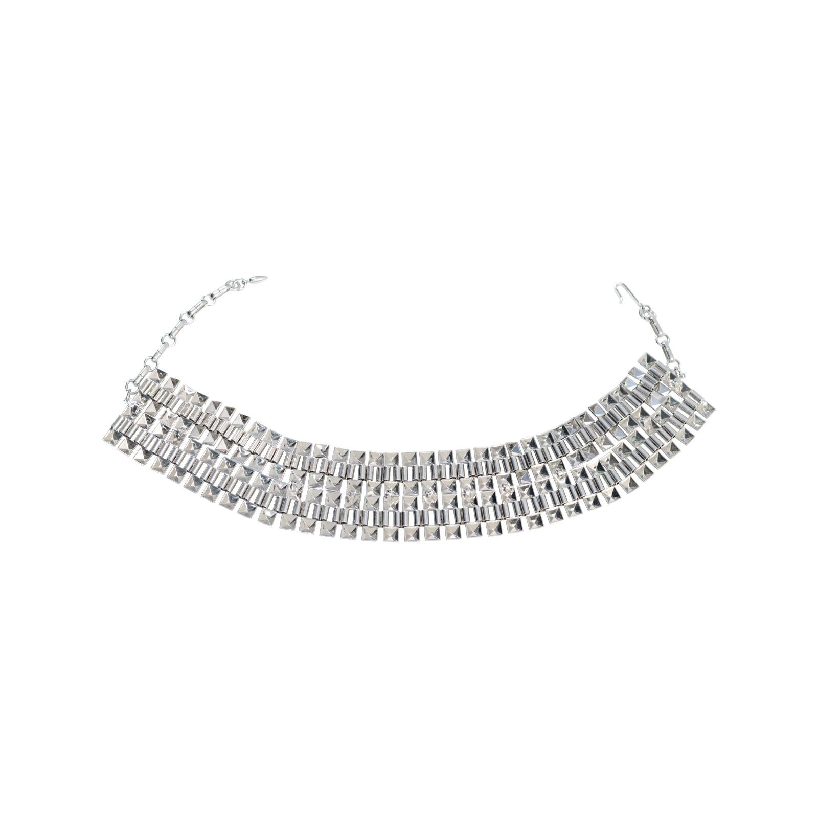 Vintage Vendome Silver Tone Wide Choker Necklace, circa 1980 en vente 2