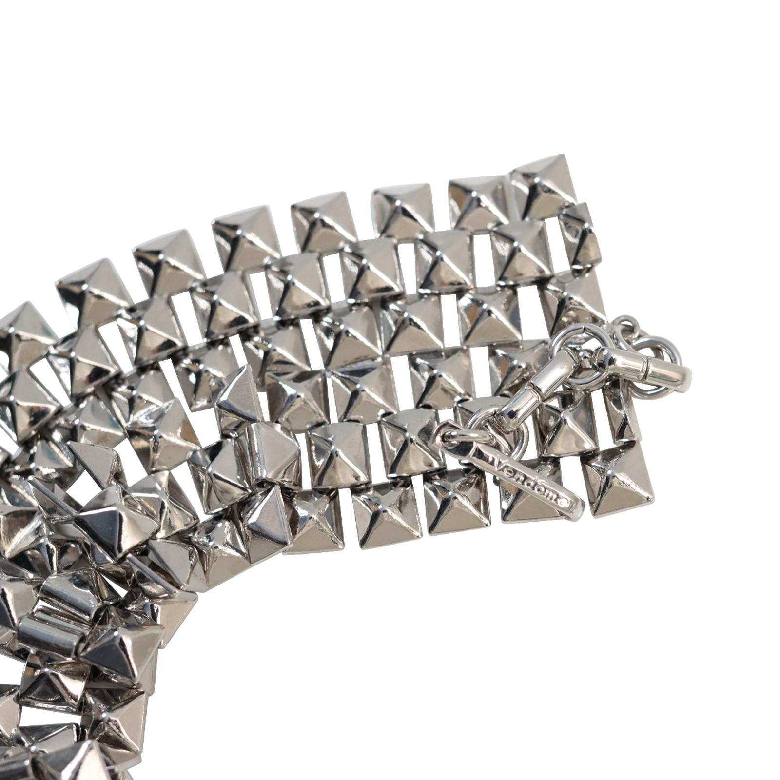Vintage Vendome Silver Tone Wide Choker Necklace, circa 1980 en vente 3