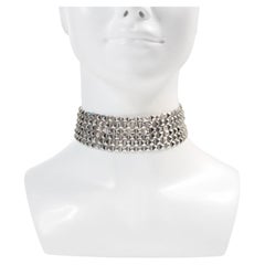Vintage Vendome, collana a girocollo larga in tonalità argento, circa anni '80