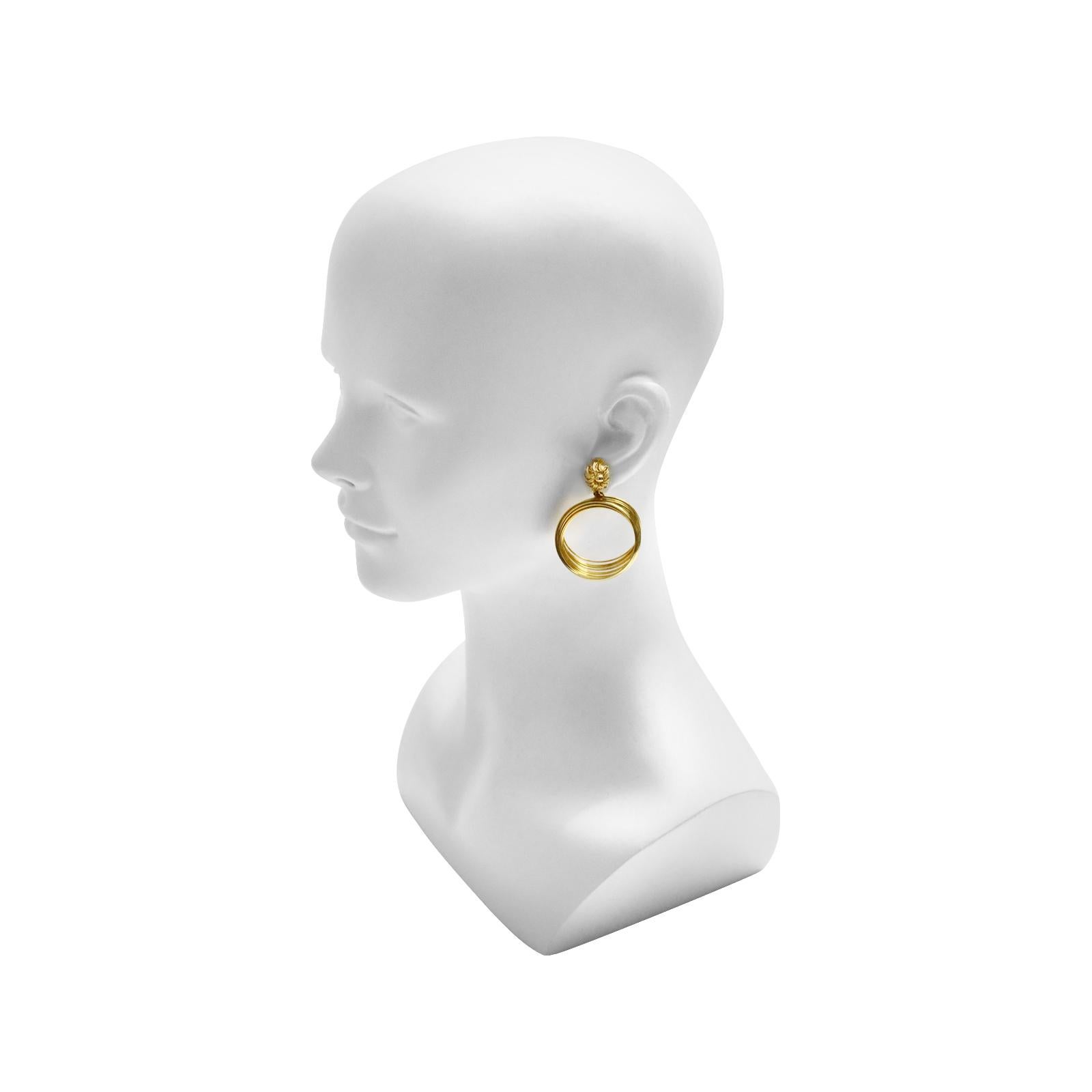 vintage monet gold hoop earrings