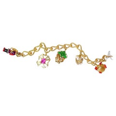 Vintage Verdura Charm Bracelet, 18k Yellow Gold & 18k White Gold