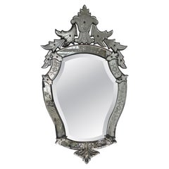 Vintage Venetian Beveled And Etched Mirror