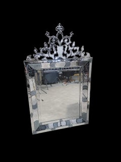 Vintage venezianischen geätzt und abgeschrägte Wandspiegel