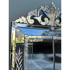 Vintage Venetian Etched Glass Mirror