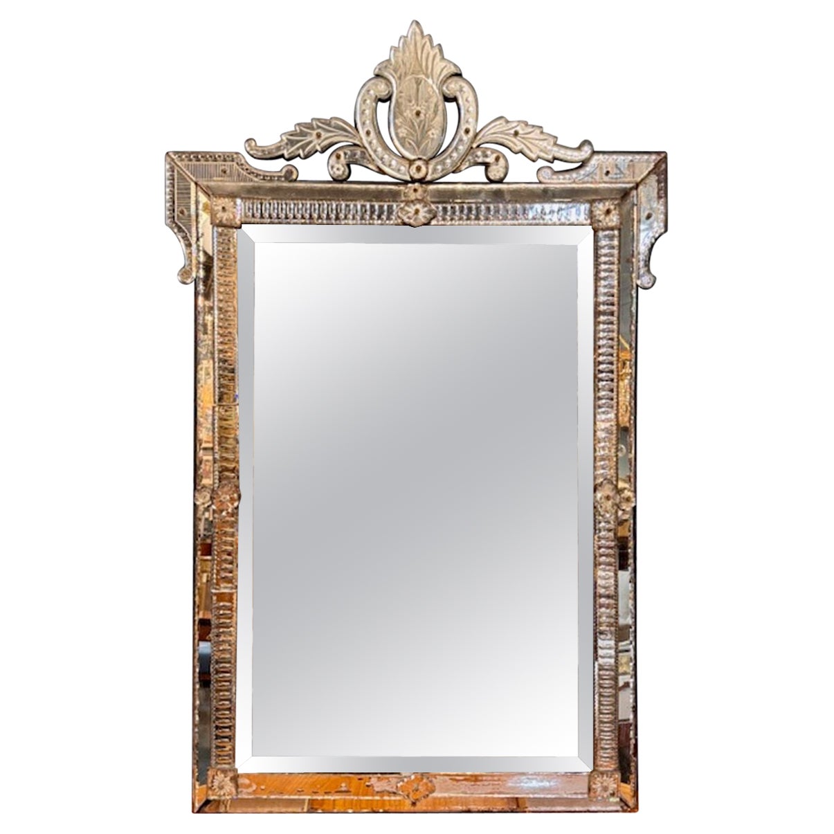 Vintage Venetian Etched Glass Mirror