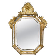 Vintage Venetian Etched Glass Mirror