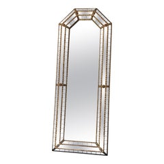 Vintage Venetian Full Length Mirror Hollywood Regency in Gold Spain 1990s