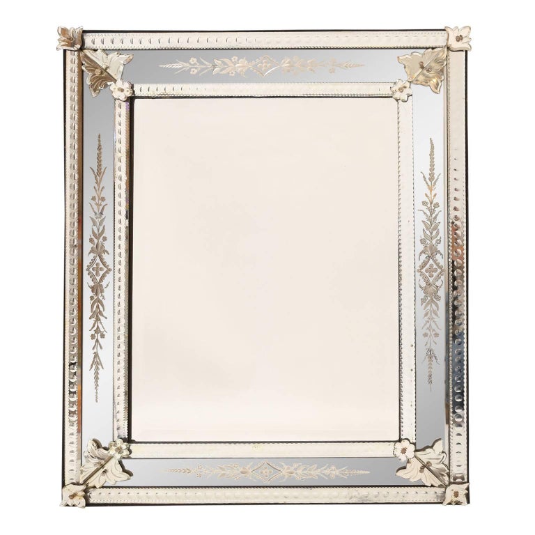Vintage Glass Mirror at 1stDibs