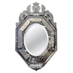 Vintage Venetian Italian Etched Wall Mirror