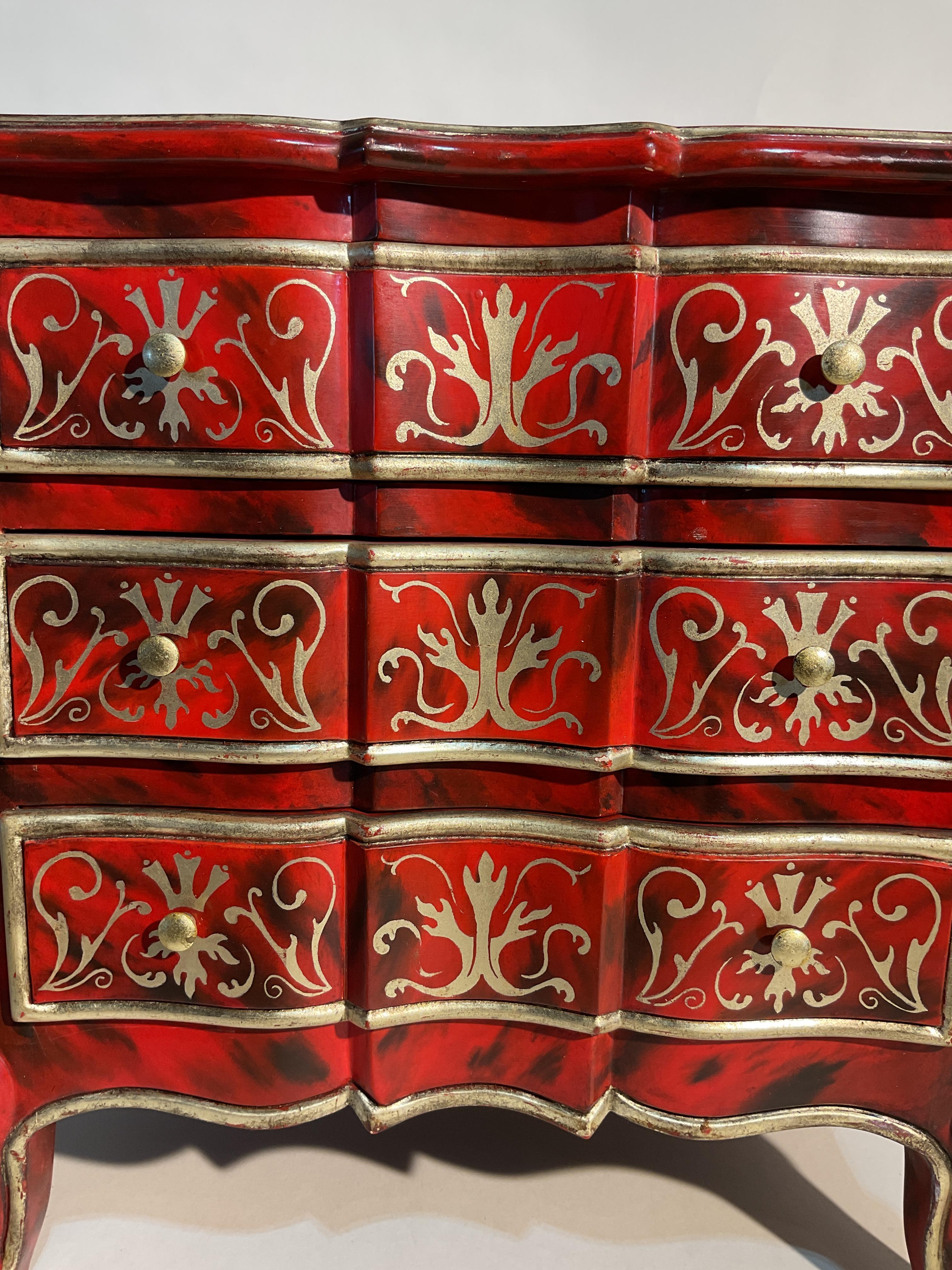 Rococò Cassettiera veneziana in miniatura per gioielli vintage in vendita