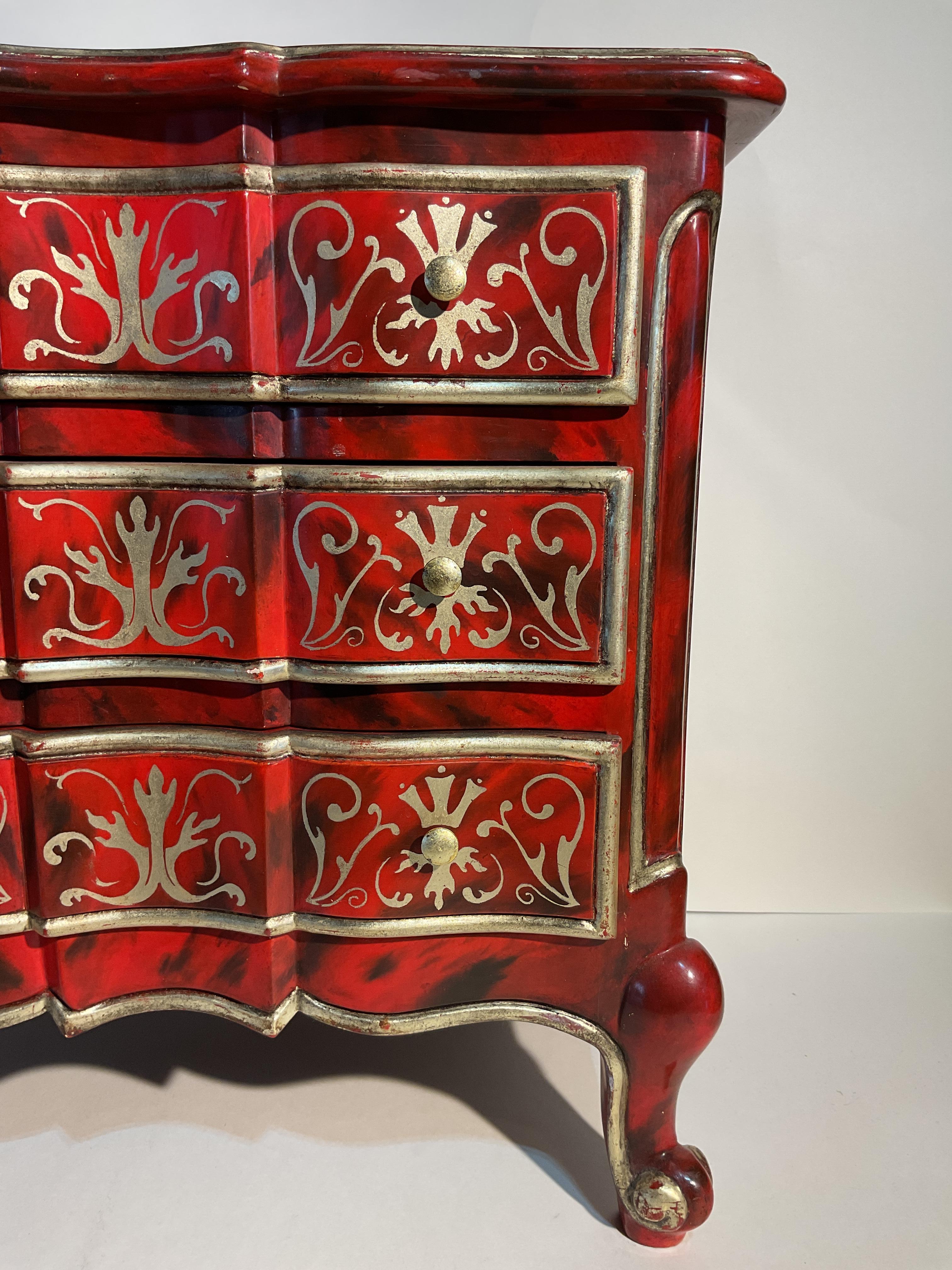 Italiano Cassettiera veneziana in miniatura per gioielli vintage in vendita