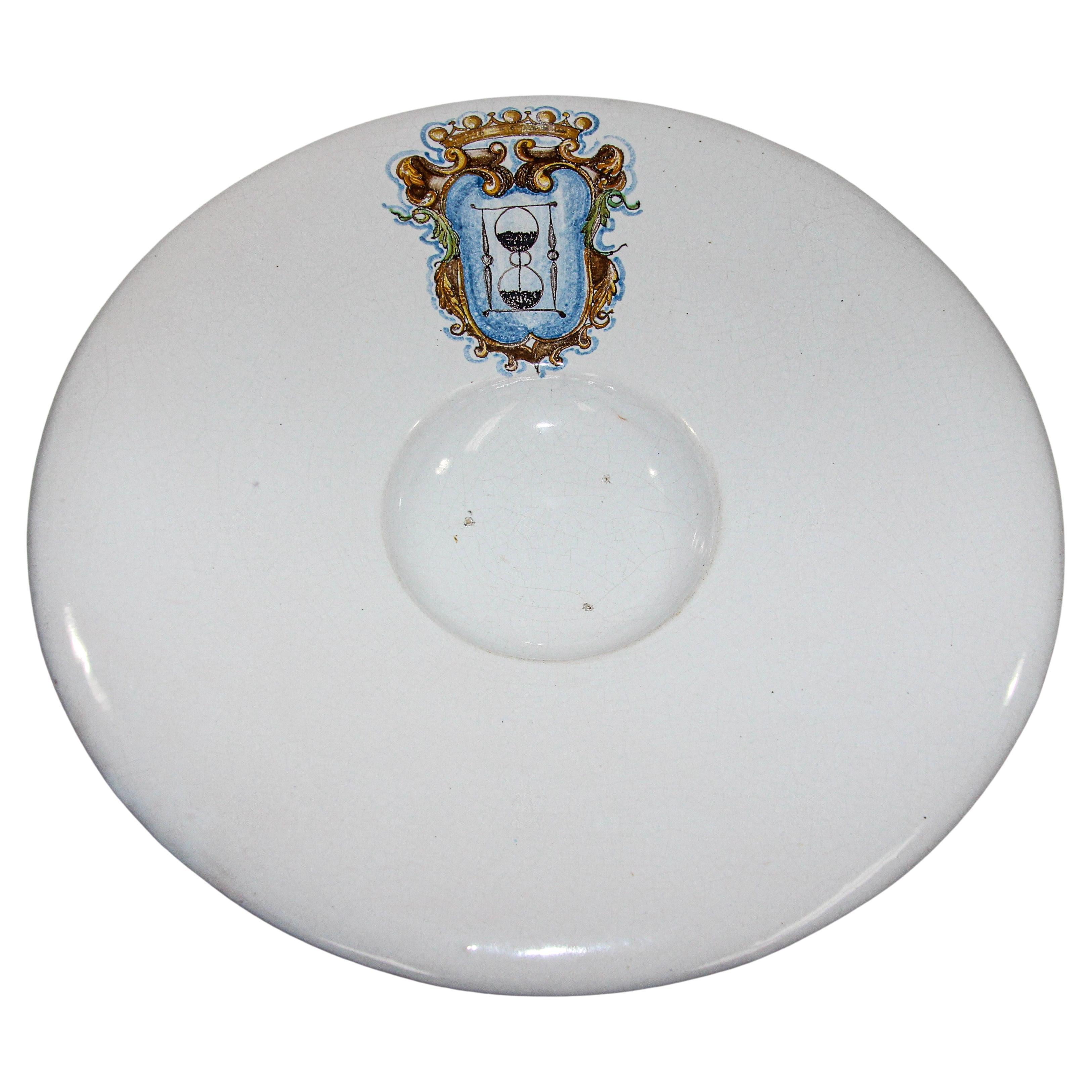Vintage Talavera Large Stoneware White Bowl Spain For Sale