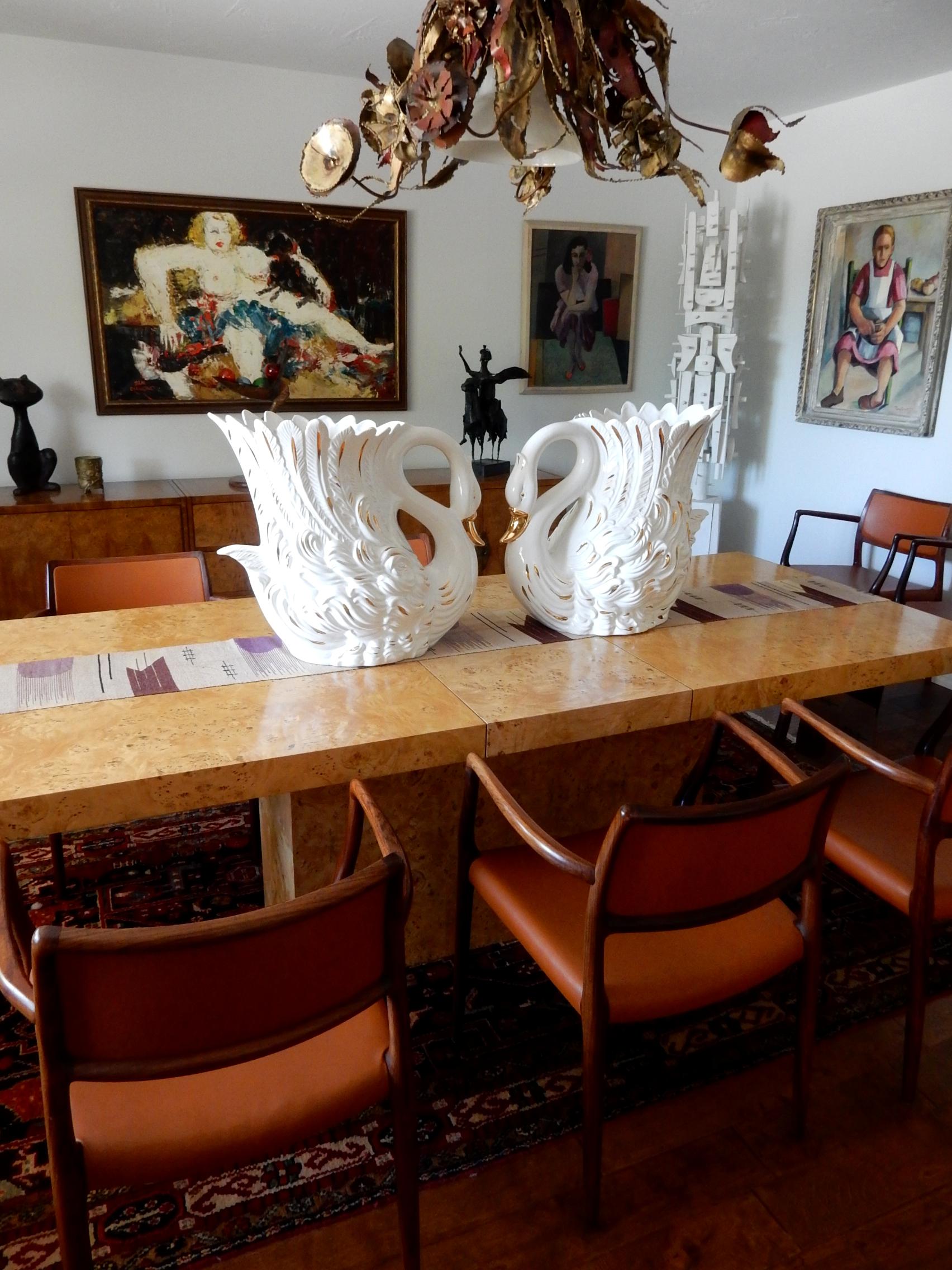 Cache-pot vénitien en forme de cygne grandeur nature par Bassano, Italie en vente 2