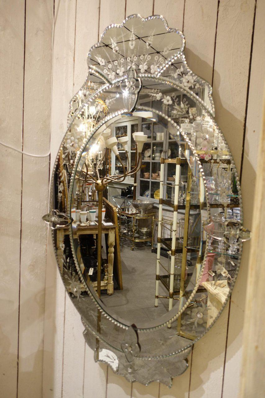 Vintage Venetian Mirror, circa 1920s-1940s France In Good Condition In Copenhagen K, DK