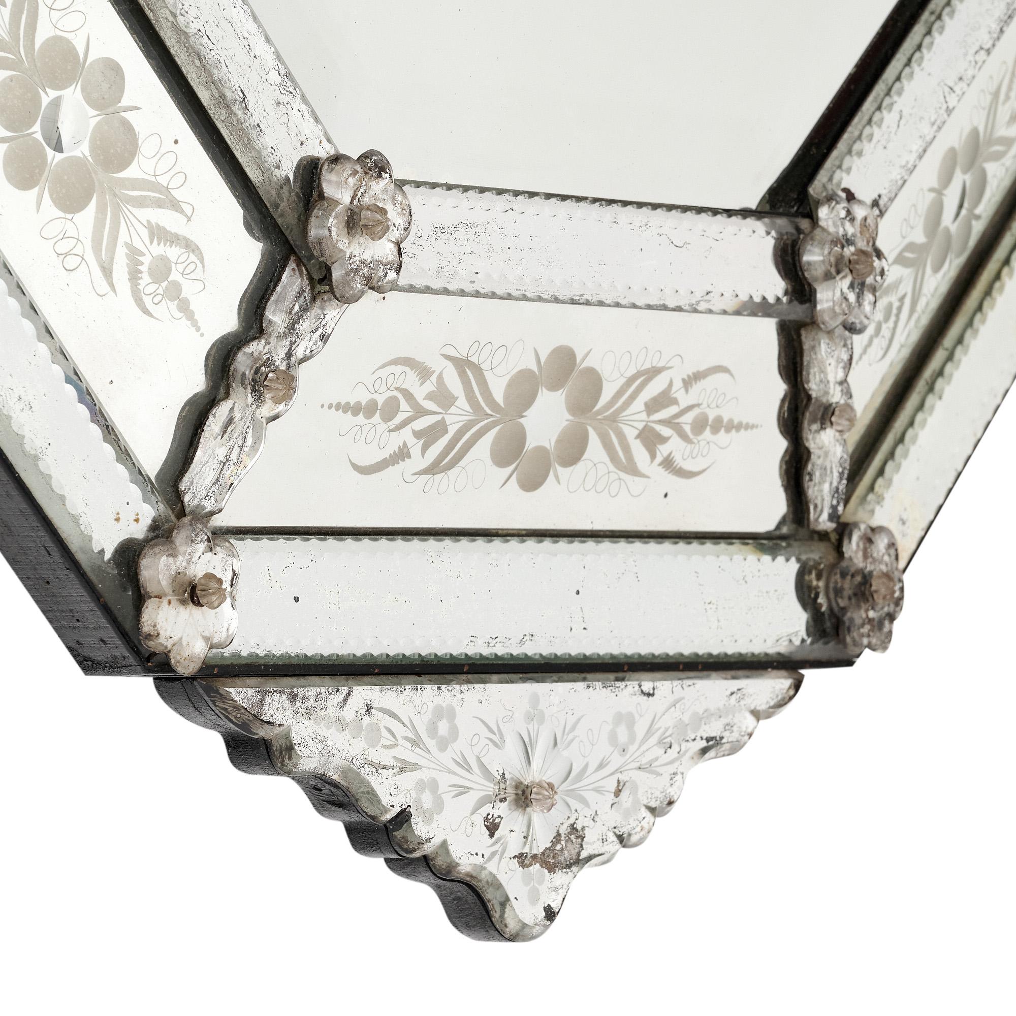 Mid-Century Modern Vintage Venetian Mirror For Sale