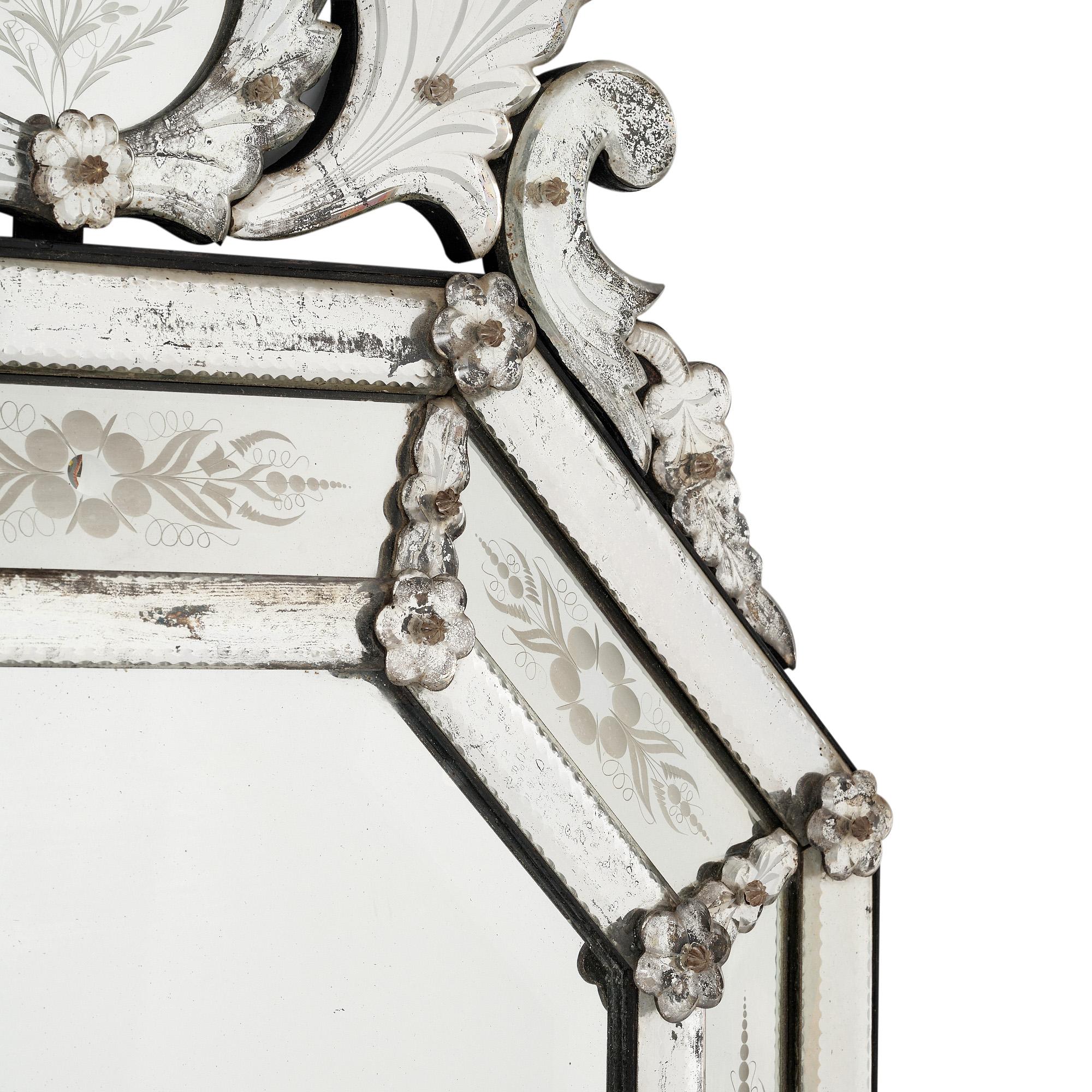 Italian Vintage Venetian Mirror For Sale