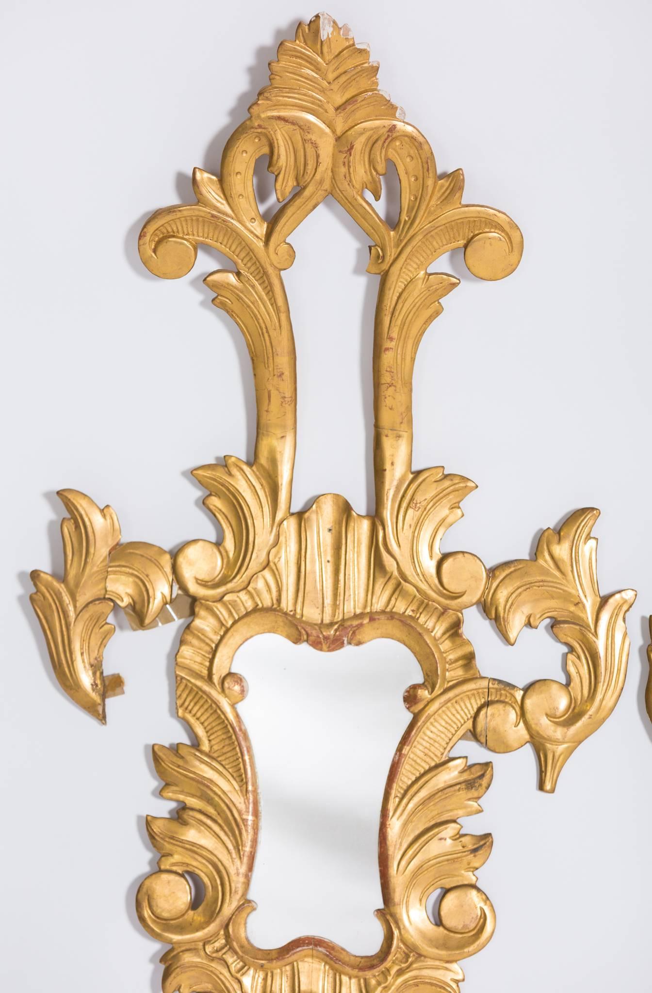 Wood Pair of Vintage Venetian Mirrors