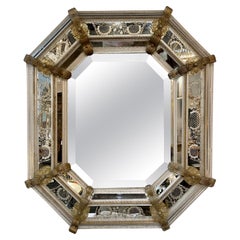 Vintage Venetian Octagonal Mirrror