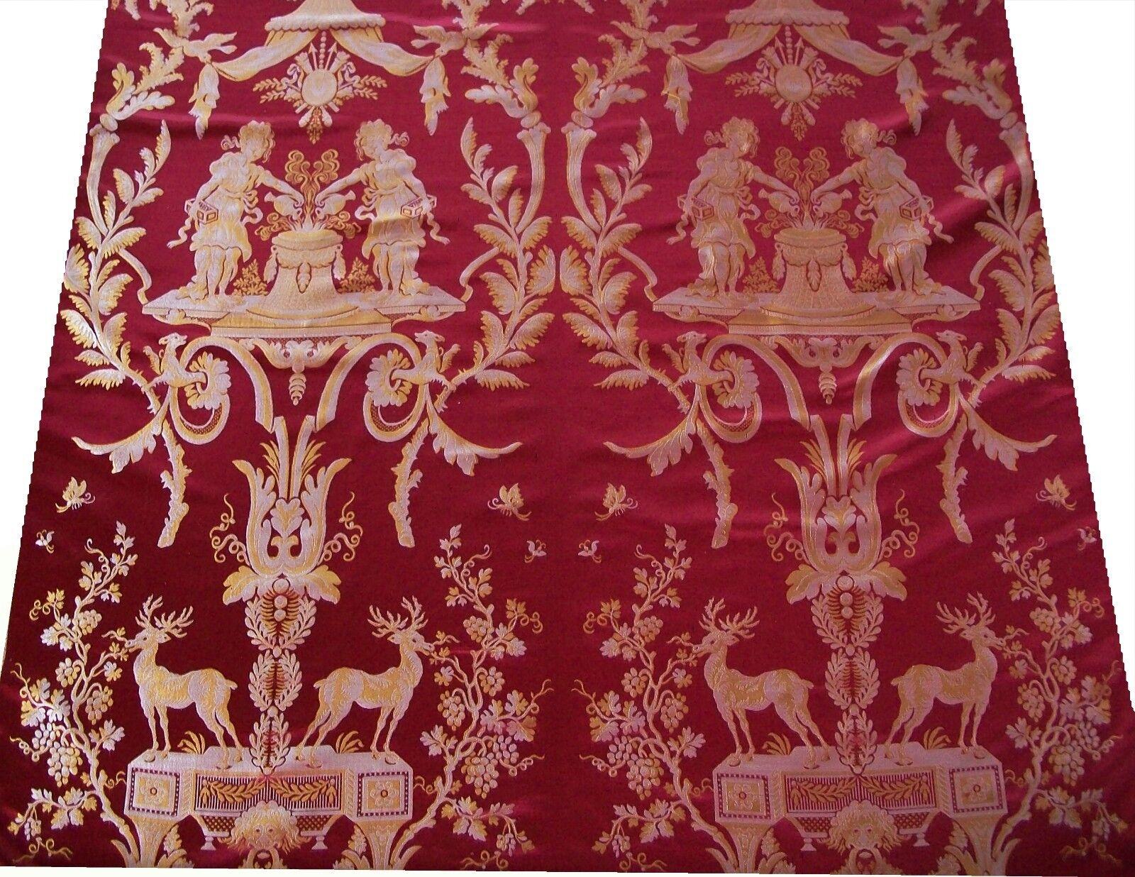 Italian Vintage Venetian Renaissance Style Brocade Panels, 100% Silk, Italy, C.1970's For Sale