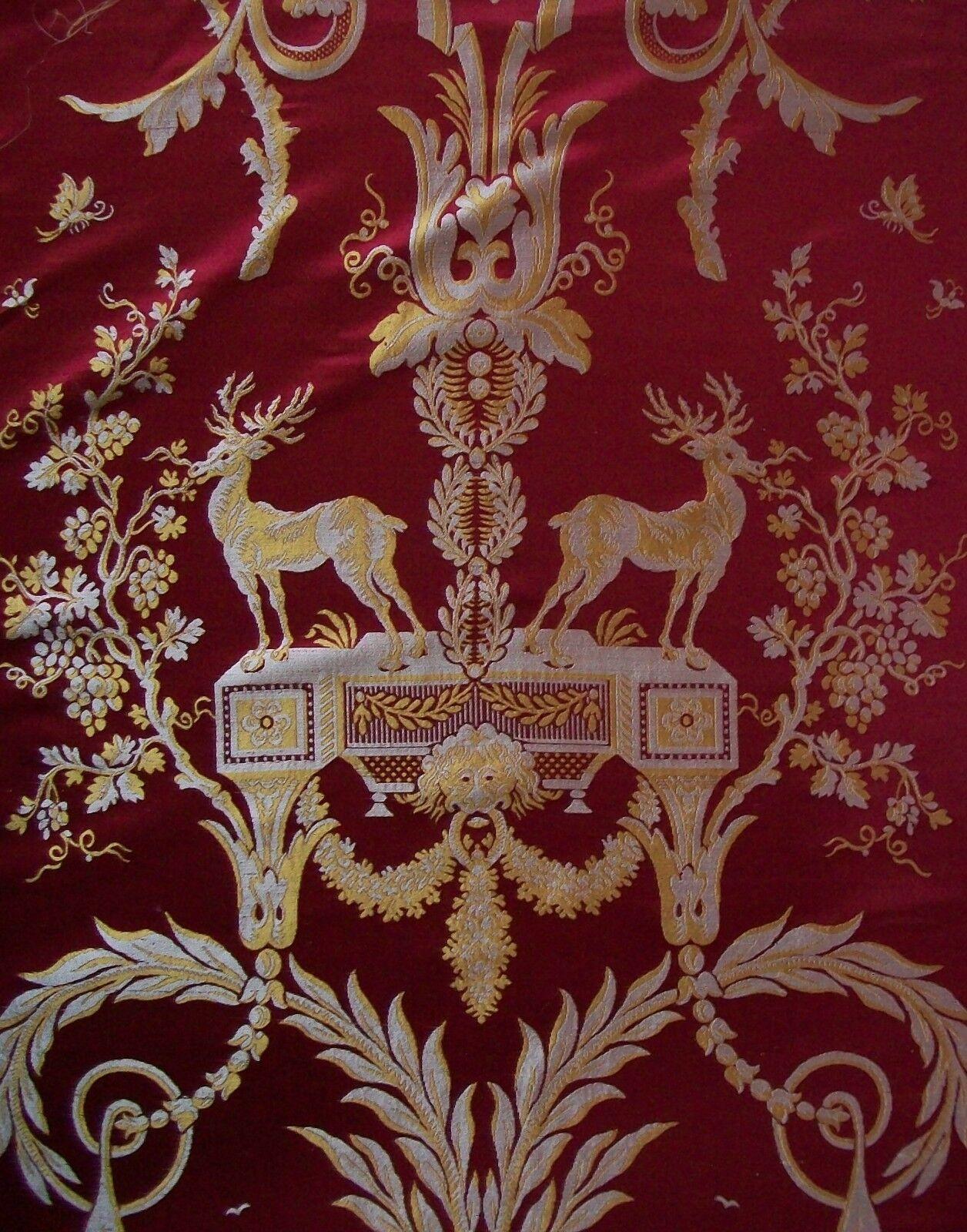 Machine-Made Vintage Venetian Renaissance Style Brocade Panels, 100% Silk, Italy, C.1970's For Sale