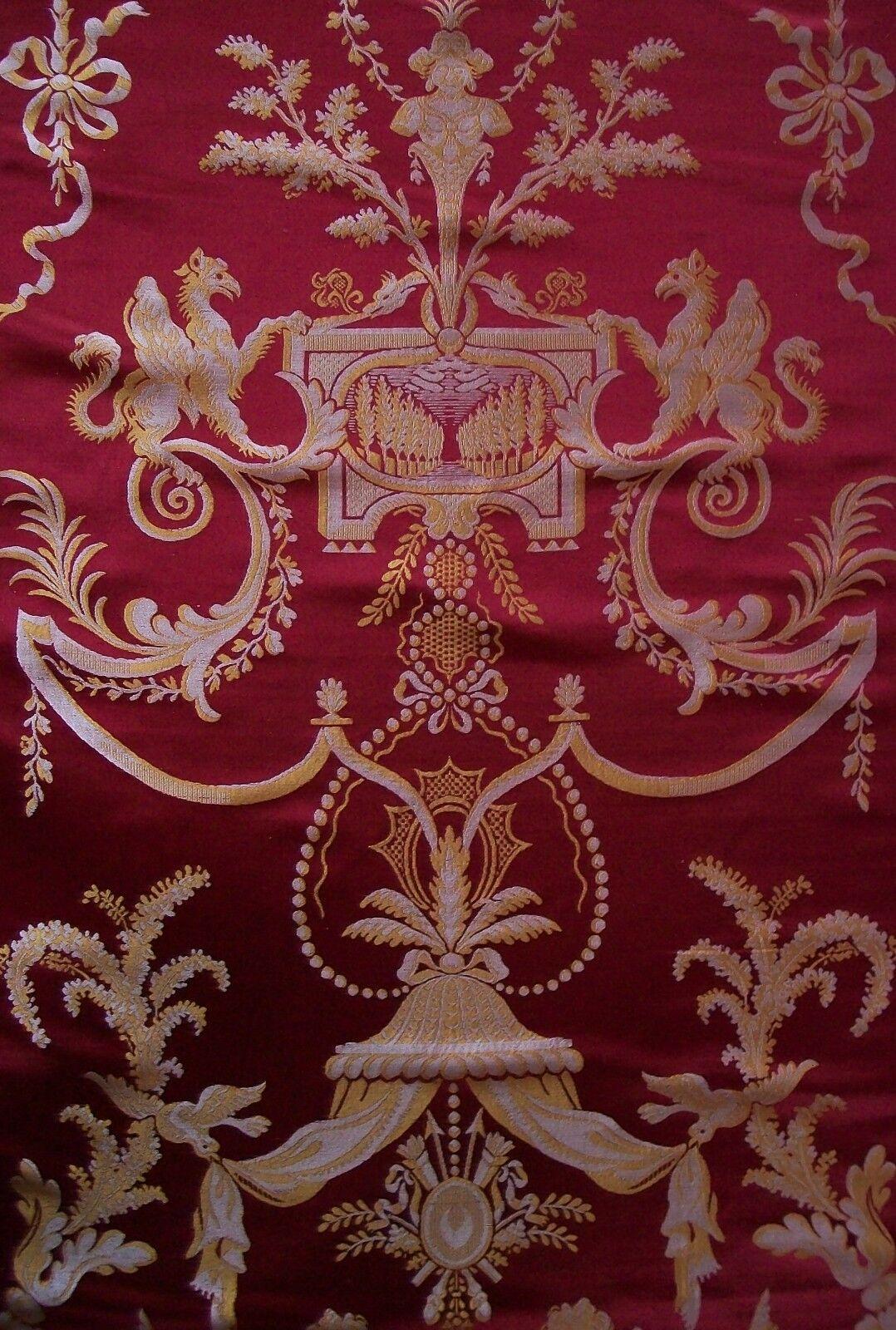 20th Century Vintage Venetian Renaissance Style Brocade Panels, 100% Silk, Italy, C.1970's For Sale