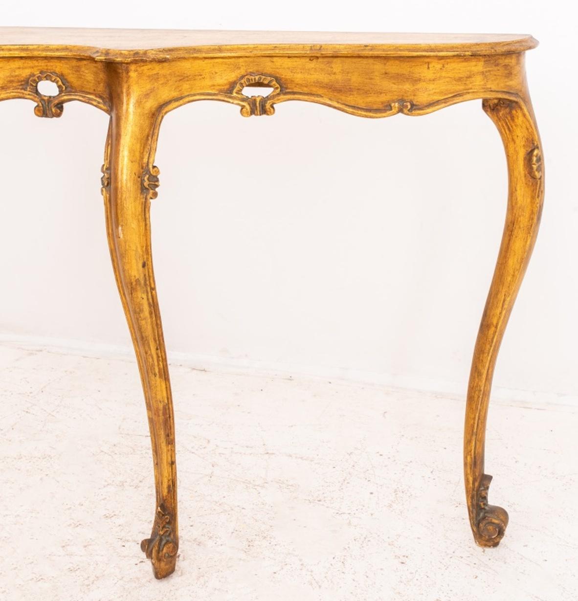 Vintage Venetian Rococo Style Giltwood Console In Good Condition For Sale In New York, NY