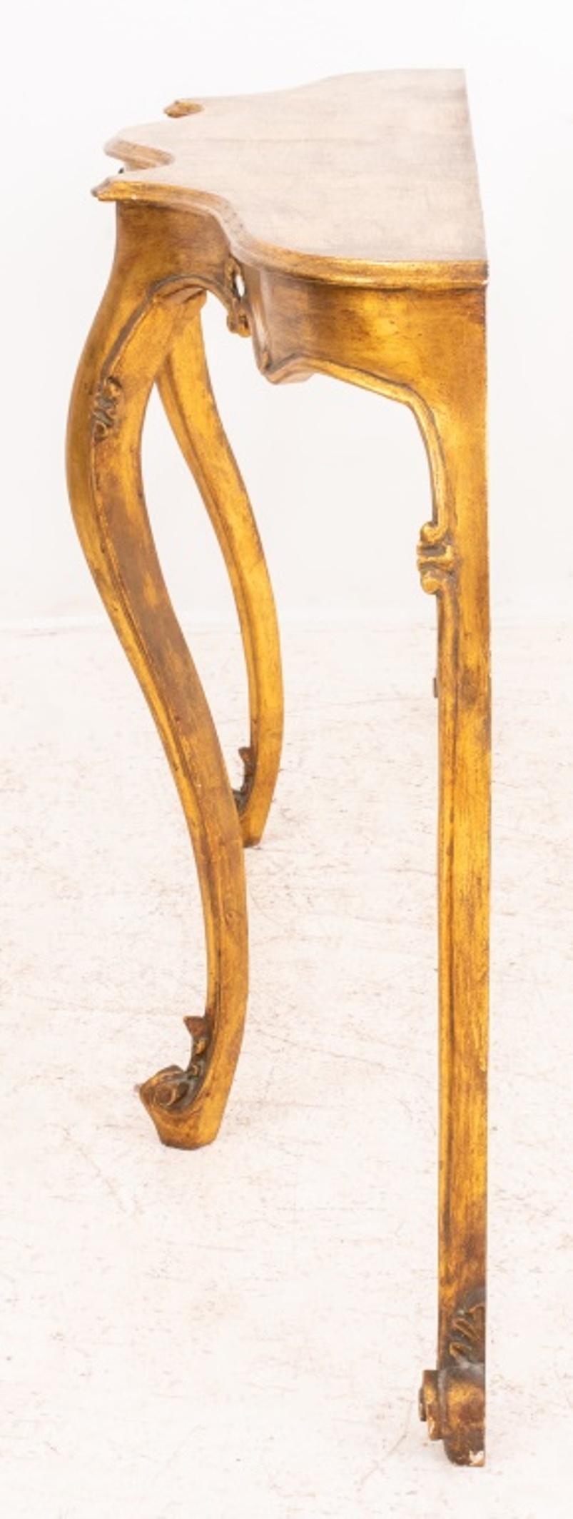 Console vénitienne vintage en bois doré de style rococo en vente 1