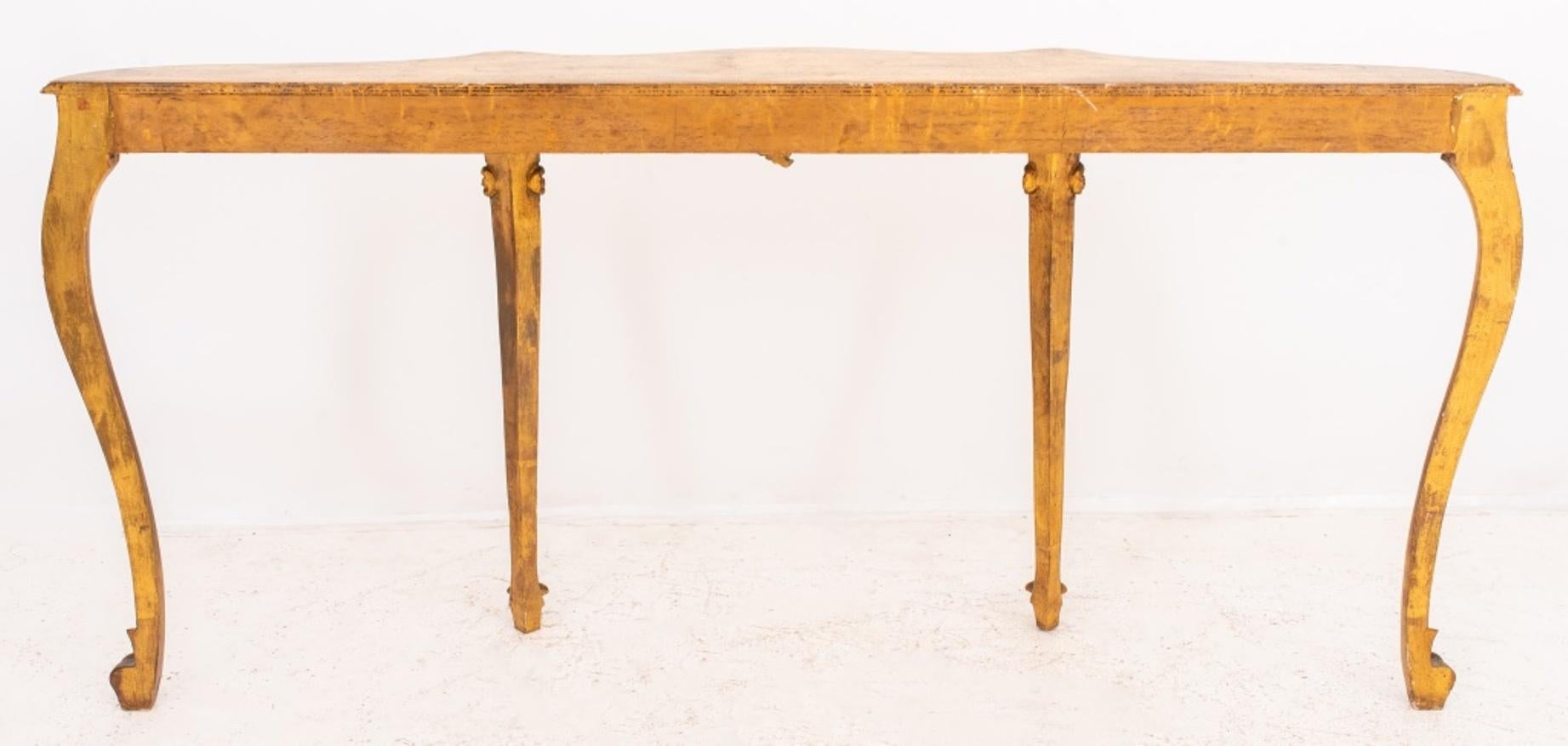 Vintage Venetian Rococo Style Giltwood Console For Sale 4