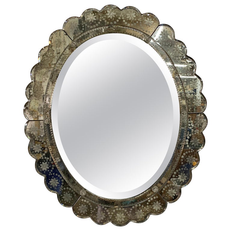 Venetian Mirror With Scalloped Edges