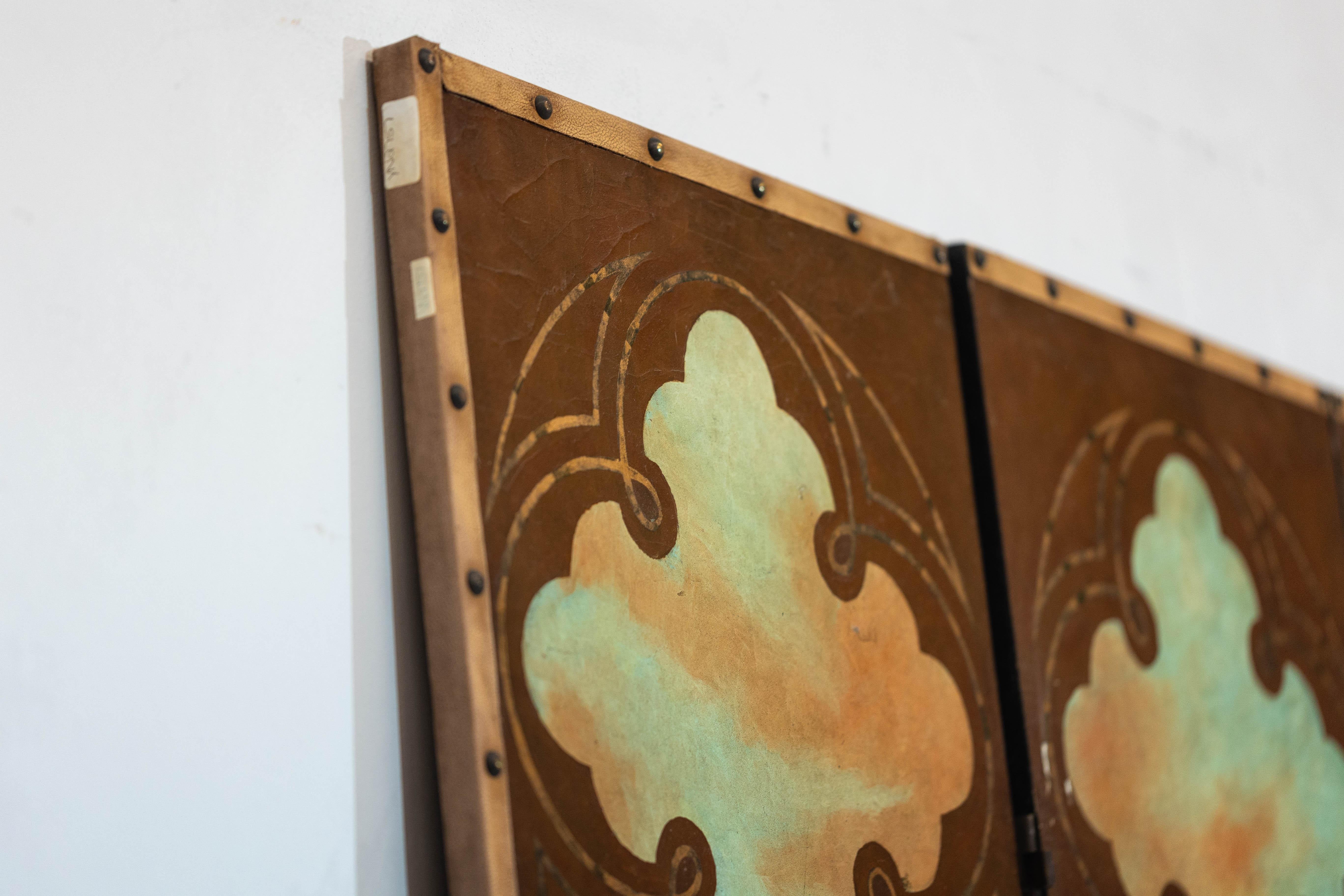 Vintage Venetian Scene Four-Panel Folding Screen with Nautical Motifs For Sale 10