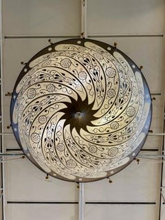 Vintage Venetian Silk Fortuny Hanging Light/ Chandelier