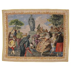 Signed The Minuet Carnival Scene Renaissance Wall Tapestry 
