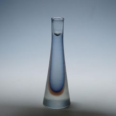 Vintage Venini Candle Holder with Inciso Decoration, Paolo Venini, Murano 1956