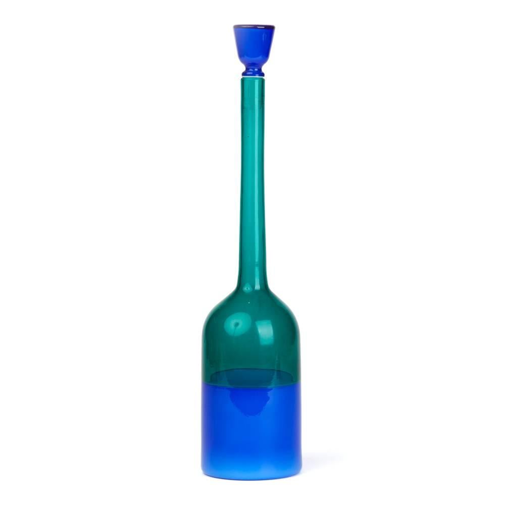 Italian Vintage Venini Incalmo Bottle by Fulvio Bianconi, circa 1956