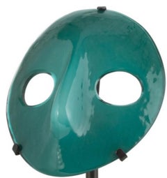 Vintage "Venini Mask", Green Murano Glass, 20th Century
