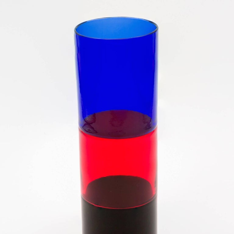 Vintage Venini Murano Fulvio Bianconi Double Incalmo Blown Glass Vase