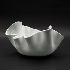 Vintage Venini Murano Fulvio Bianconi Handkerchief White Latimo